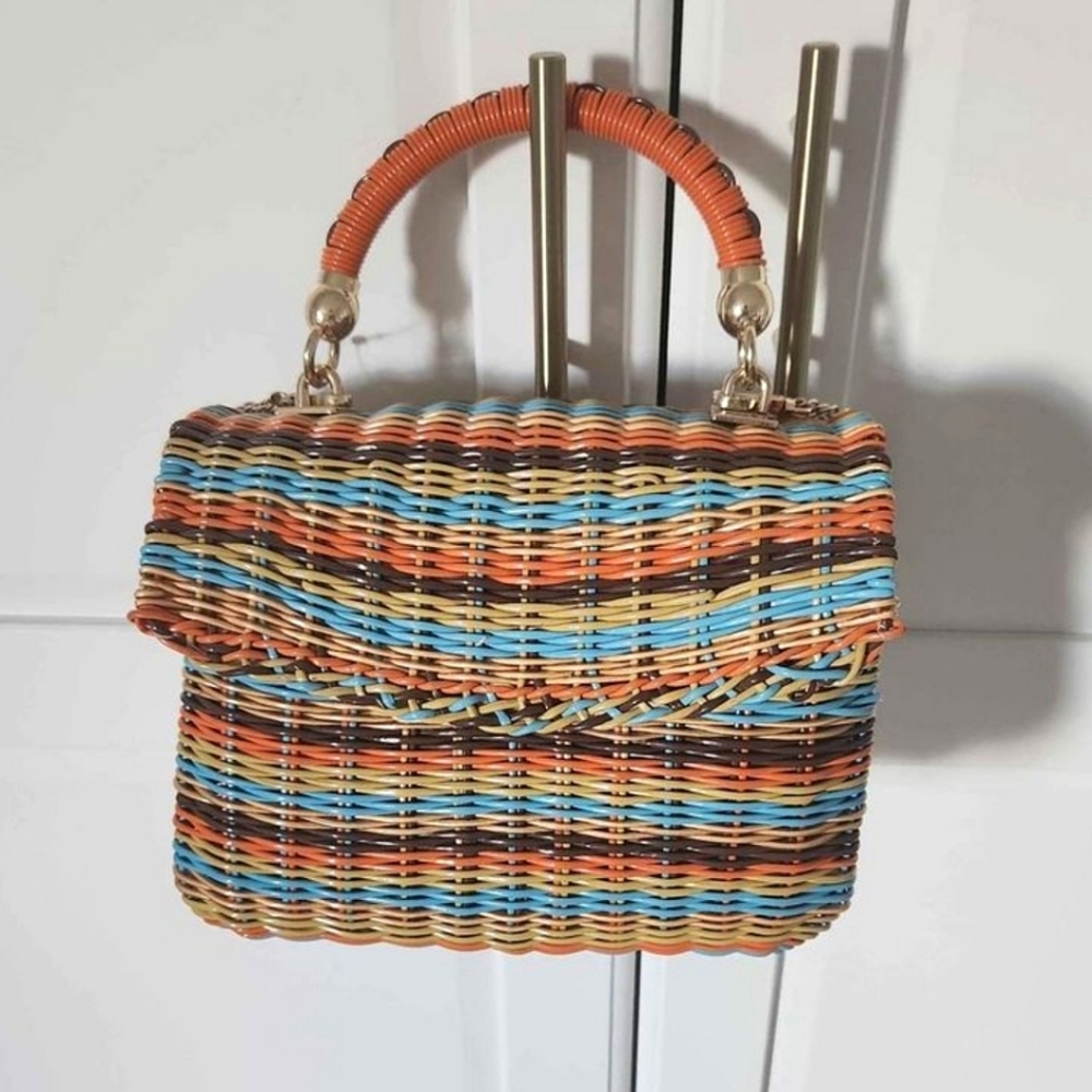 ZARA Colorful rotin handbag